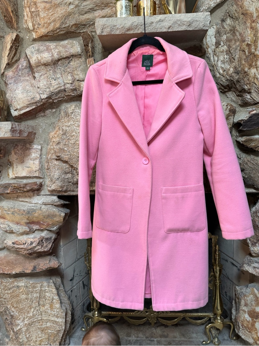 wild fable Pink Single-Button Pea Coat